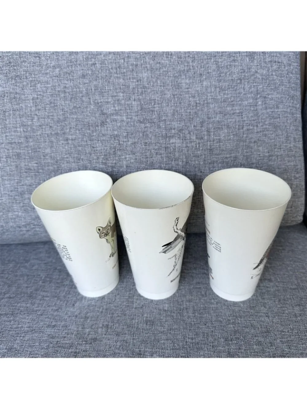 VINTAGE 1970S SLURPEE CUPS LOT OF 3 - ENDANGERED ANIMALS CHUCK RIPPER